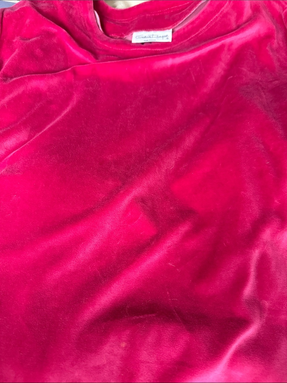 Vintage Gertrude Davenport Long-Sleeve Top in Fuchsia Pink XL
